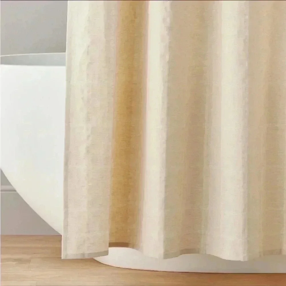 NWT Textured Windowpane Shower Curtain‎ Beige Hearth & Hand